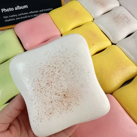 Cute Toast Bread Squishy Toy Slow Rebound Macaron Color Soft Decompression Toy