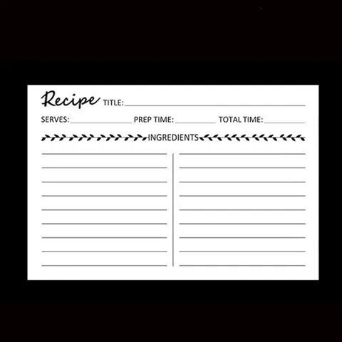 Kraft Paper Recipe Cards Double Sided Index Cards For Kitchen Cooking Food Notes Blank Writing Stationery Supplies