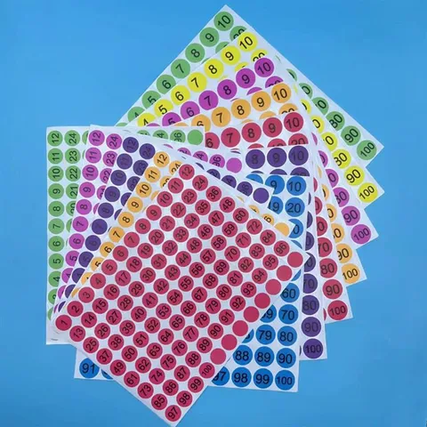 Runde Nummerierte Aufkleber Etiketten Klebeetiketten Für Inventarverwaltung Lagerklassifizierung Büro