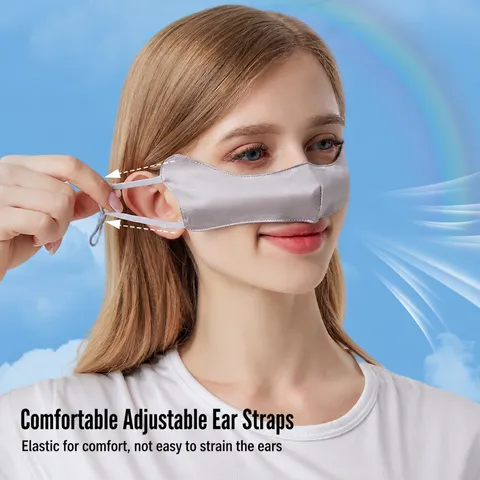 100% Moerbeizijde Neusbedekking Winddicht Stofdicht Ademend Gezichtsmasker Anti-Stof Zijde Beschermend Masker Voor Dagelijks Gebruik