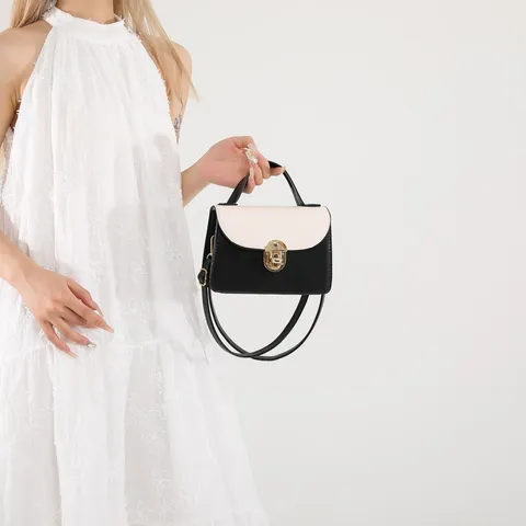 Women Fashion PU Leather Shoulder Bag Sweet Style Color Block Crossbody Bag Small Square Bag Daily Casual Handbag