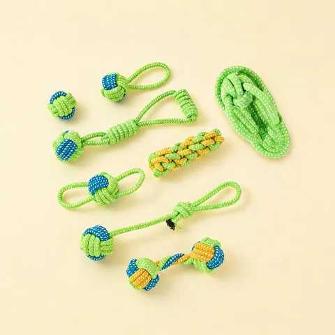 Dog Chew Toy Cotton Rope Braided Interactive Tug Of War Toys Puppy Teeth Cleaning Molar Training Pet Supplies