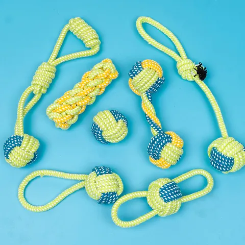 Dog Chew Toy Cotton Rope Braided Interactive Tug Of War Toys Puppy Teeth Cleaning Molar Training Pet Supplies