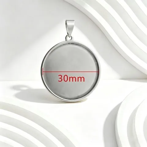 Stainless Steel Pendant Tray Blank Bezel Setting With Bail DIY Necklace Bracelet Making Jewelry Findings Accessories