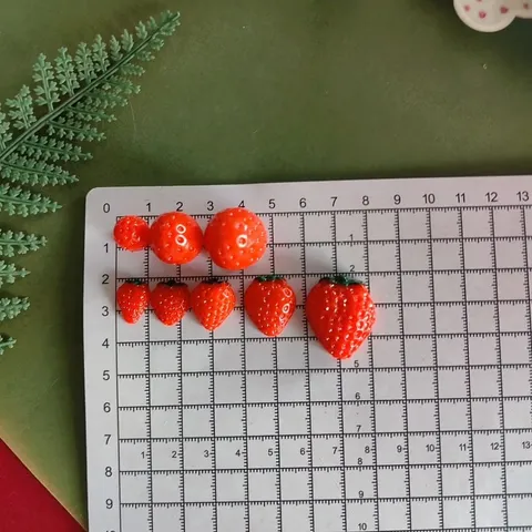 Simulation Red Strawberry Resin Charms DIY Craft Accessories For Hairpins Earrings Phone Case Decoration