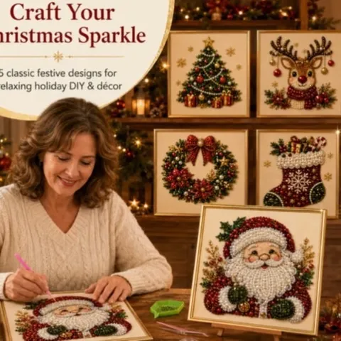 DIY 5D Acrylic Diamond Painting Wall Hanging Santa Claus Halloween Festive Decor Art Craft Kit