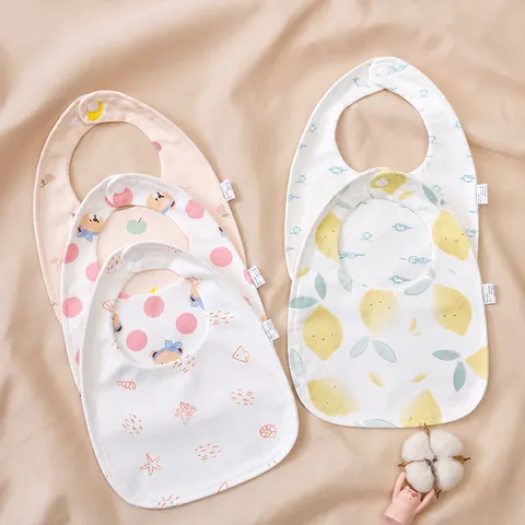 Nouveau-né Imperméable Coton Bavoir Bébé En Forme de U Bavoir de Salive Mignon Dessin Animé Imprimé