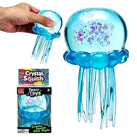 Crystal Jellyfish Squishy Toy Slow Rebound TPR Soft Rubber Squeeze Decompression Stress Relief Toy For Adults