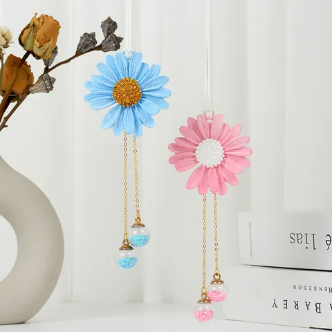 Auto Hängeornament Süßes Gänseblümchen Aromatherapie Stein Anhänger Mit Ätherischem Öl Diffusor Glaskugel Auto Innendekoration