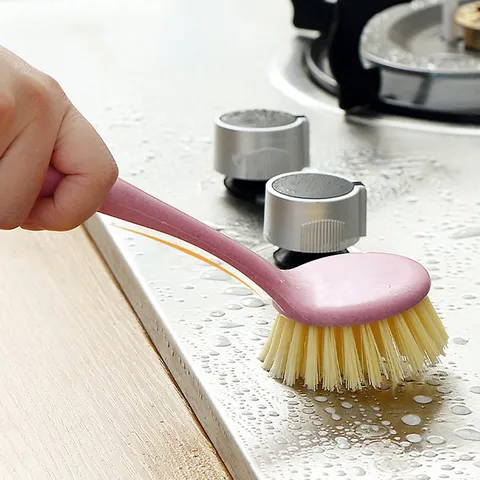 Long Handle Pot Brush Kitchen Cleaning Brush Dishwashing Scrubber Eco Friendly Plastic Cleaning Tool For Home Kitchen