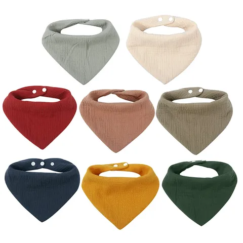 Bavoirs en Coton pour Bébé Doux Nouveau-né Tout-petit Bavoirs Triangle Bave Avec Boutons-pression Doubles Lingots d'Alimentation