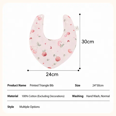 Bavoir Triangulaire pour Bébé en Pur Coton Serviette Salive Nouveau-né Double Face Imprimé Cartoon Mignon Tissu Repas Nourrisson