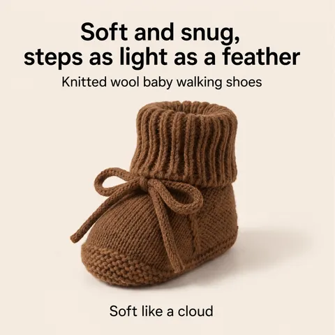 Infant Baby Pre-Walker Shoes Soft Sole Knitted Cotton Bow Infant Walking Shoes Cute Newborn Crib Shoes For Boys Girls