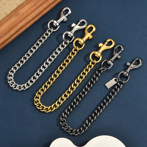 Chaîne de Sac Minimaliste en Alliage de Métal Accessoires de Sac pour Femme Avec Fermoir Mousqueton Or Antique Argent Noir Chaîne Décorative DIY