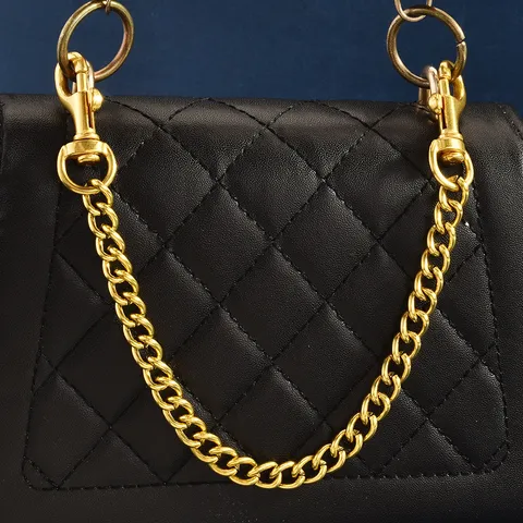 Chaîne de Sac Minimaliste en Alliage de Métal Accessoires de Sac pour Femme Avec Fermoir Mousqueton Or Antique Argent Noir Chaîne Décorative DIY