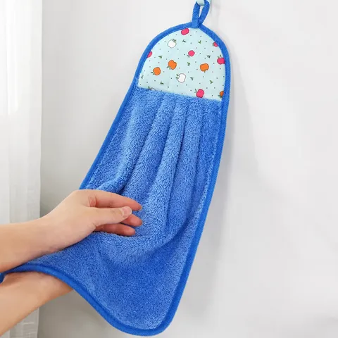 Asciugamano a Sospensione Pile Corallo Super Assorbente Cucina Bagno Panno di Pulizia Morbido Asciugatura Rapida