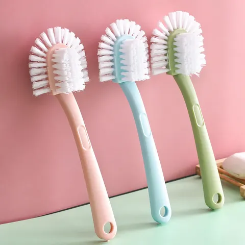 Household Plastic Shoe Brush Multi-Faceted Annular Decontamination Cleaning Brush With Hanging Hole For Bathroom Household Cleaning