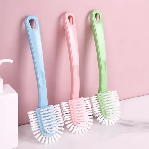 Household Plastic Shoe Brush Multi-Faceted Annular Decontamination Cleaning Brush With Hanging Hole For Bathroom Household Cleaning
