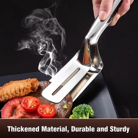 Thickened 304 Stainless Steel Steak Spatula Kitchen Cooking Tongs Multifunctional Fried Fish Pancake Food Clip