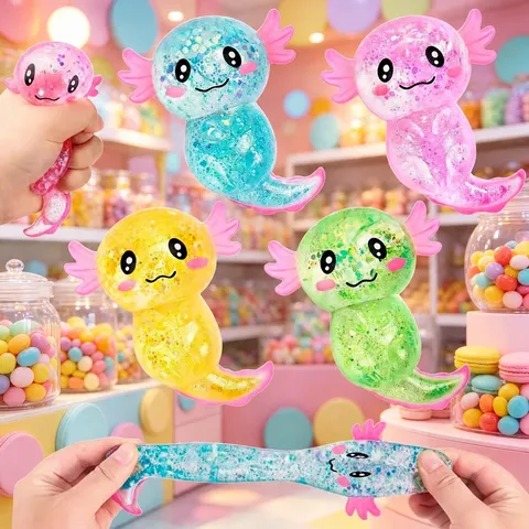 Colorful Axolotl Squishy Toy Slow Rising Sensory Fidget Toy Stress Relief Novelty Animal Toy For Kids And Adults Relaxation