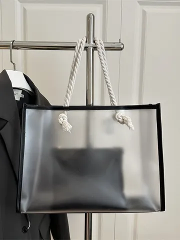 Grande Capacità PVC Borsa Tote Trasparente Donna Moda Estiva Borsa Jelly Chiara Casual Viaggio Borsa a Tracolla Con Tasca Interna