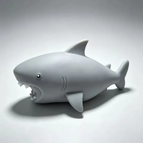 Large Shark Squishy Toy Slow Rebound Stress Relief Fidget Toy Cute Animal Silicone Decompression Toy With Display Box