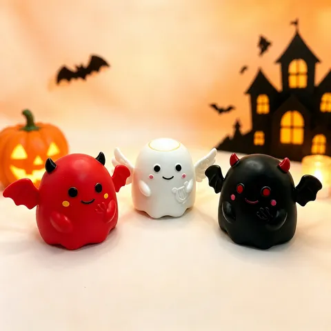 Halloween Φάντασμα Άγγελος Διάβολος Squishy Αργή Ανάκαμψη Παιχνίδι Αποσυμπίεσης Χαριτωμένο Καρτούν Ανακούφιση από το Στρες Fidget Παιχνίδι