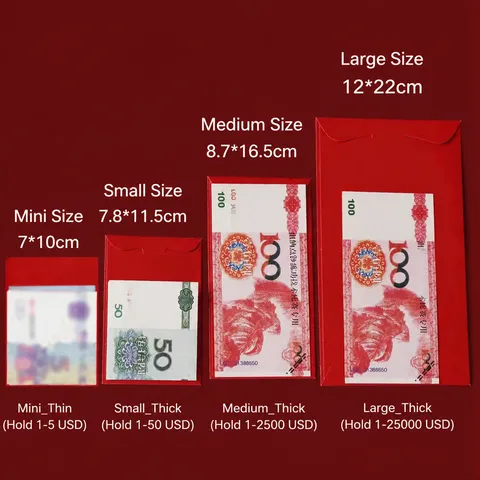 Chinese Style Red Envelopes Gold Stamping Lucky Money Pockets For New Year Wedding Party