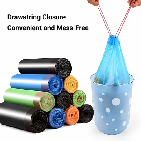 Bolsas de Basura con Cordón Espesadas para el Hogar Bolsas de Basura de Cocina Desechables Bolsas de Plástico Portátiles