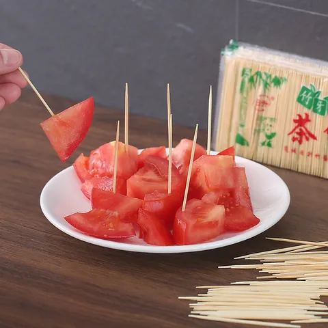 Natural Bamboo Toothpicks Double Sided Portable Fruit Forks For Home Daily Cleaning Dental Hygiene Kitchen Dining Table