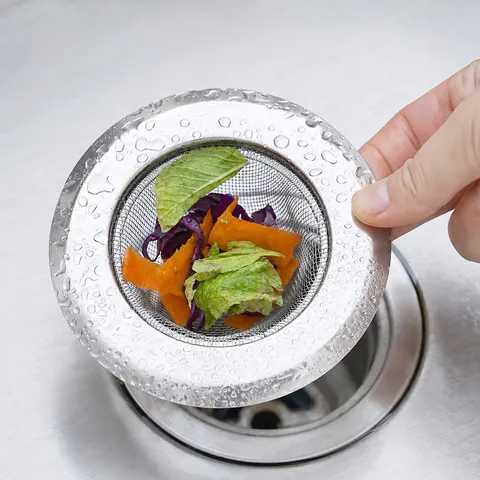 Colador de Fregadero de Cocina de Acero Inoxidable Malla Fina y Gruesa Atrapador de Cabello de Desagüe Cesta de Filtro de Fregadero Accesorios de Cocina