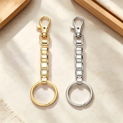 Stainless Steel Modular Keychain Detachable Italian Charm Keyring Gold Silver Metal Key Chain For Women Men