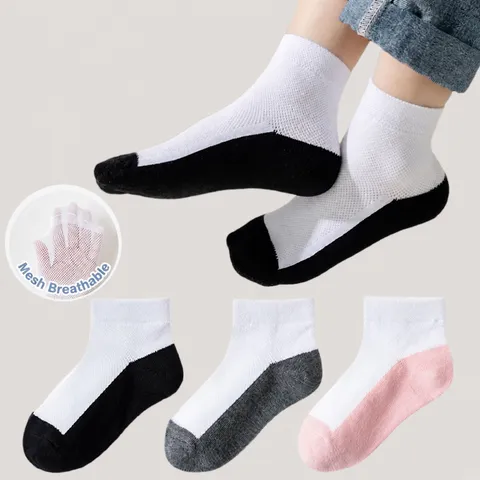 Kinder Mesh Atmungsaktive Dünne Wadenhohe Socken Jungen Mädchen Einfarbige Casual Sportsocken Kinder Tägliche Kleidung