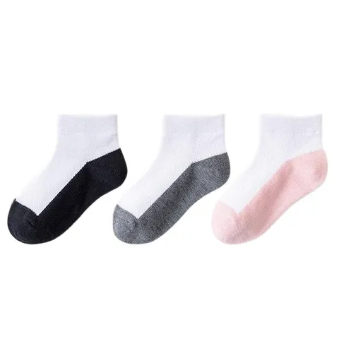 Kids Mesh Breathable Thin Mid-Calf Socks Boys Girls Solid Color Casual Sports Socks Children Daily Wear