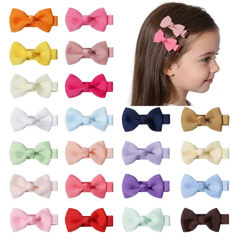 Children Bow Hair Clip Candy Color Ribbon Side Clip Fully Wrapped Alligator Hairpin Cute Hair Accessories For Girls