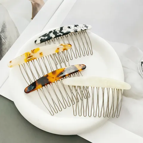 Vintage Acetate Hair Side Comb Geometric Hair Insert Comb Tortoiseshell Hair Clip Hair Styling Accessory For Women