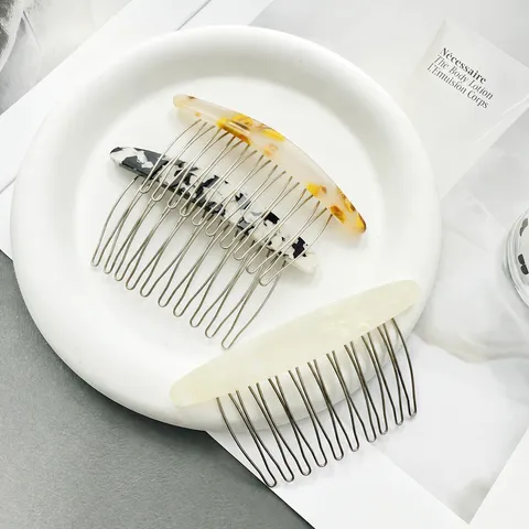 Vintage Acetate Hair Side Comb Geometric Hair Insert Comb Tortoiseshell Hair Clip Hair Styling Accessory For Women