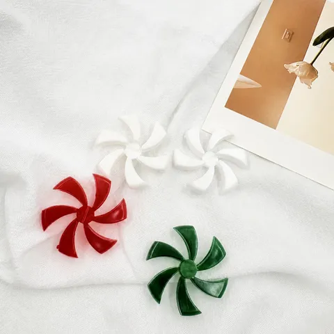 Christmas Candy Windmill Resin Accessories DIY Christmas Tree Ornaments Red White Green Spiral Candy Craft Supplies