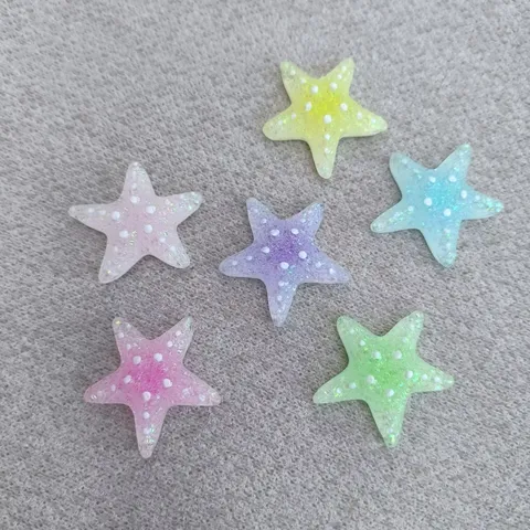 Gradient Resin Seashell Starfish Mermaid Tail Charms Glitter Ocean Series DIY Phone Case Hairpin Craft Accessories