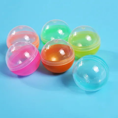 Colorful Plastic Empty Capsule Shells Macaron Solid Transparent Toy Ball Containers For Vending Machine Party Favors