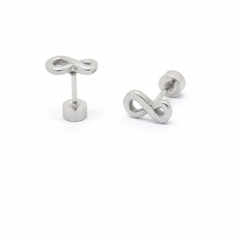 Edelstahl Schraubverschluss Ohrstecker Unendlichkeit Biene Fischgräte Schlange Wassertropfen Minimalistischer Modeschmuck