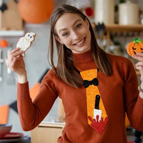 Halloween Party Decorative Tie Pumpkin Spider Skull Eyeball Festival Atmosphere Dress Up Photo Props