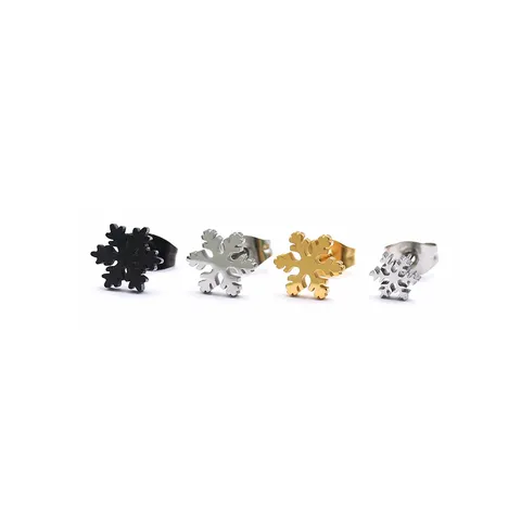 Minimalistisch Roestvrij Staal Sneeuwvlok Oorknopjes Voor Vrouwen Mannen Klein Groot Geometrisch Piercing Sieraden Cadeau