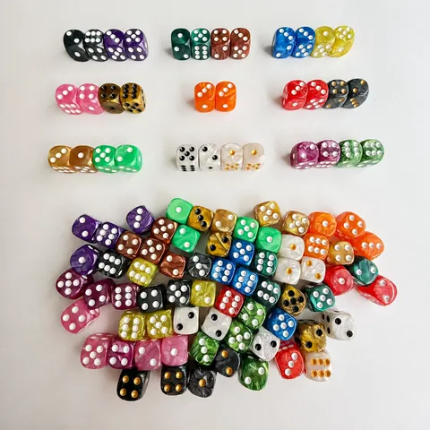 Dés en Acrylique à Texture Nacrée Colorée Coins Arrondis Dés de Jeu de Société à Six Faces pour Jeu de Table