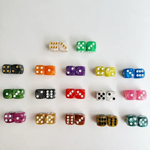 Dés en Acrylique à Texture Nacrée Colorée Coins Arrondis Dés de Jeu de Société à Six Faces pour Jeu de Table