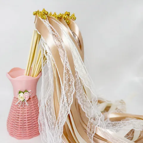 Lint Staven Kant Lint Toverstok Met Bel Feest Streamers Voor Bruiloft Verjaardag Feest Viering Decoratie