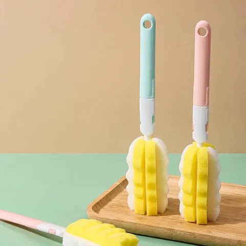 Βούρτσα Κυπέλλου Σφουγγαριού Μακριάς Λαβής Οικιακή Βούρτσα Καθαρισμού Γυαλιού PP Πλαστική Λαβή Αφαιρούμενη Κεφαλή Καθαριστής Κουζίνας