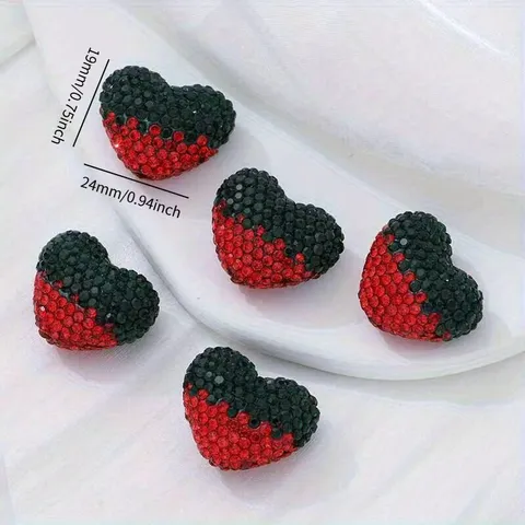 Cuentas de Arcilla Suave con Corazón Degradado y Estras Cuentas de Bola de Perforación Directa para Accesorios de Manualidades de Joyería DIY