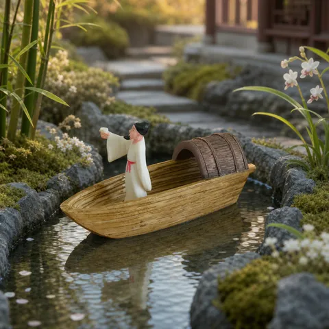 Resin Mini Boat Ornaments Micro Landscape Decoration Floating Figure Model Zen Garden Desktop Creative Crafts Accessories