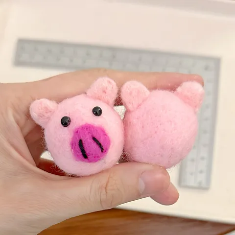 Simpatici Accessori Fai-da-te Testa di Maiale in Feltro a Cartone Animato Materiali per Artigianato Patch Maiale Rosa